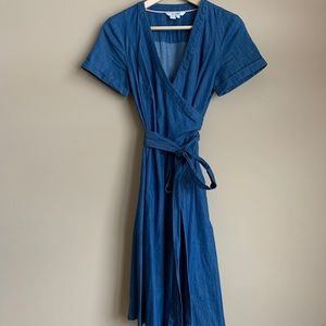 Boden Chambray Wrap Dress